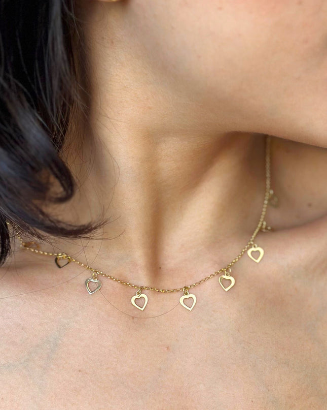 Choker de Coraçõezinhos-Vazados