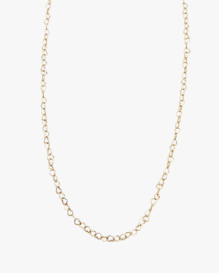 Colar Sequência de Corações  em Ouro Amarelo 18K