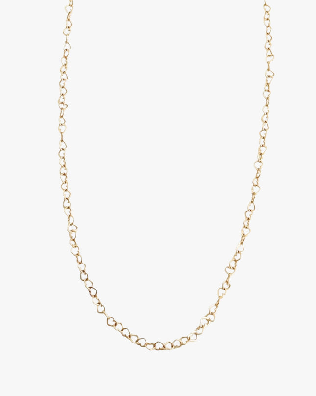 Colar Sequência de Corações  em Ouro Amarelo 18K