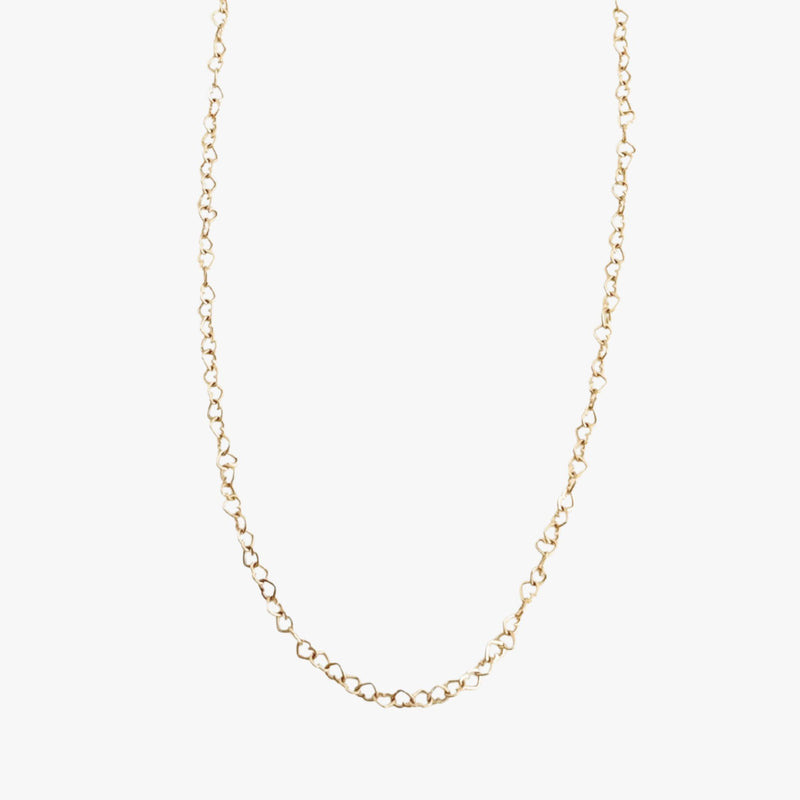 Colar Sequência de Corações  em Ouro Amarelo 18K