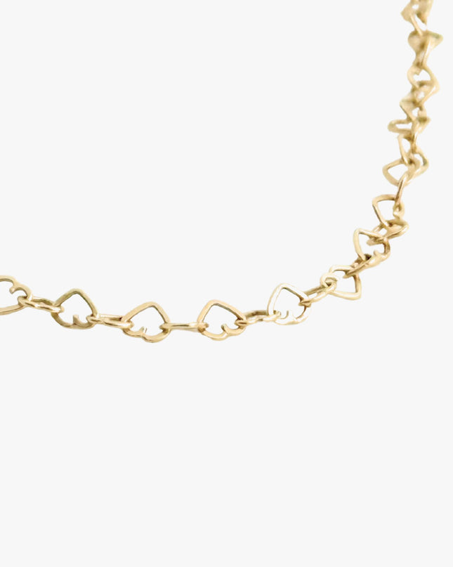 Colar Sequência de Corações  em Ouro Amarelo 18K