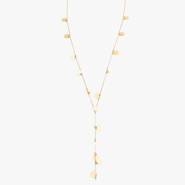 Colar Gravata Corações em Ouro  Amarelo 18K
