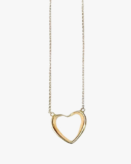 Colar Coração Vazado em Ouro Amarelo 18K
