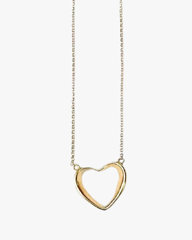 Colar Coração Vazado em Ouro Amarelo 18K