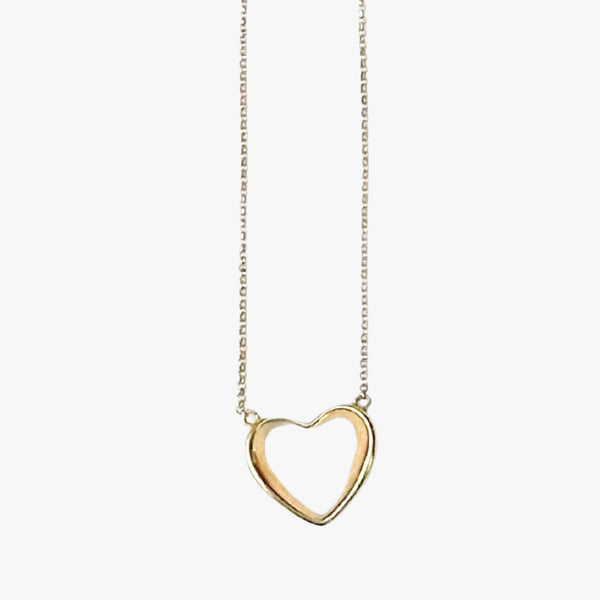 Colar Coração Vazado em Ouro Amarelo 18K