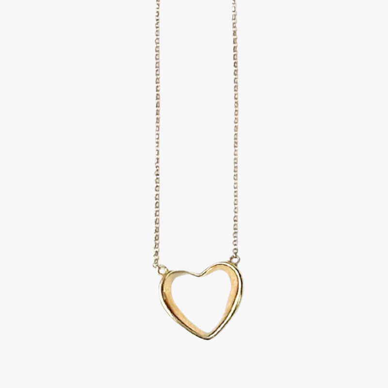 Colar Coração Vazado em Ouro Amarelo 18K