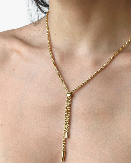 Colar Gravata em Ouro Amarelo 18K