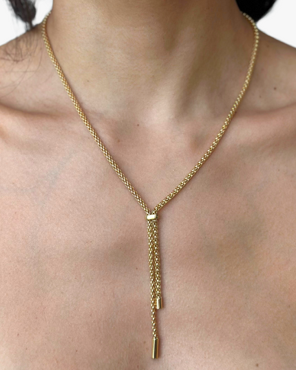Colar Gravata em Ouro Amarelo 18K