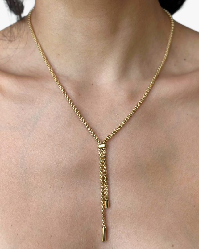 Colar Gravata em Ouro Amarelo 18K