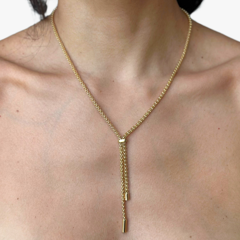 Colar Gravata em Ouro Amarelo 18K