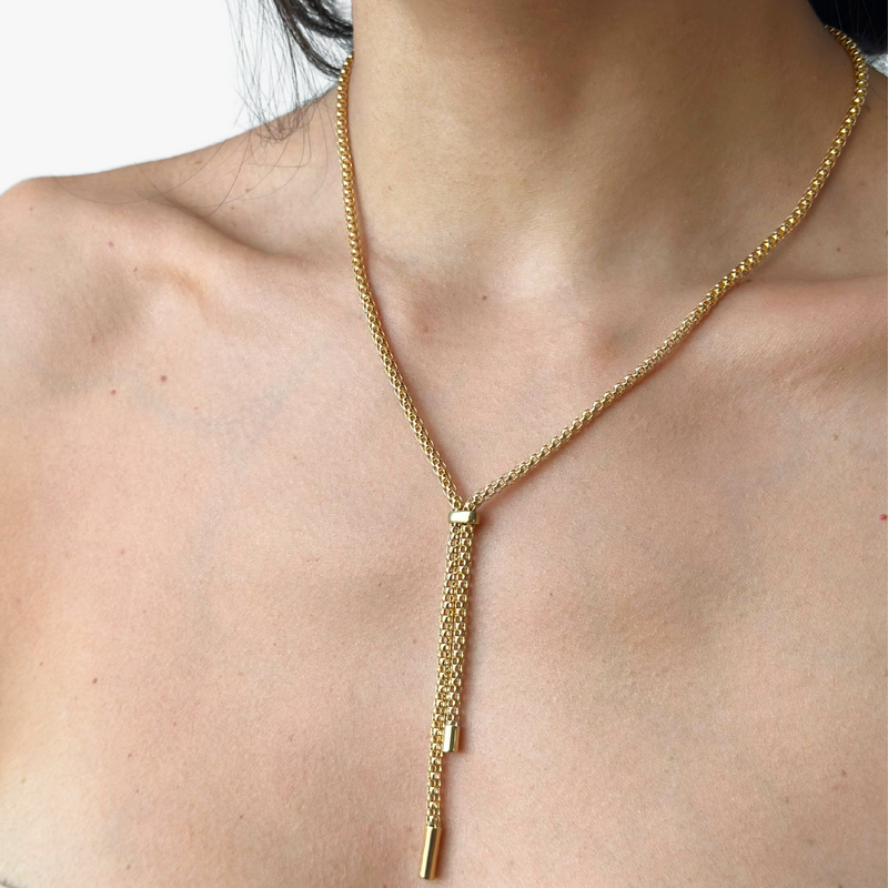 Colar Gravata em Ouro Amarelo 18K