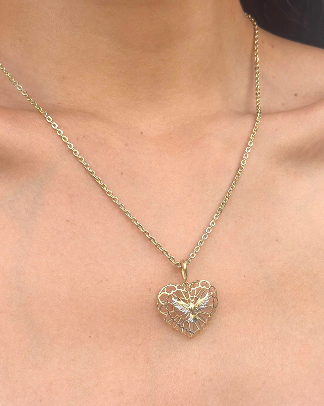 Colar Espírito Santo em Ouro Amarelo e  Ouro Branco 18K