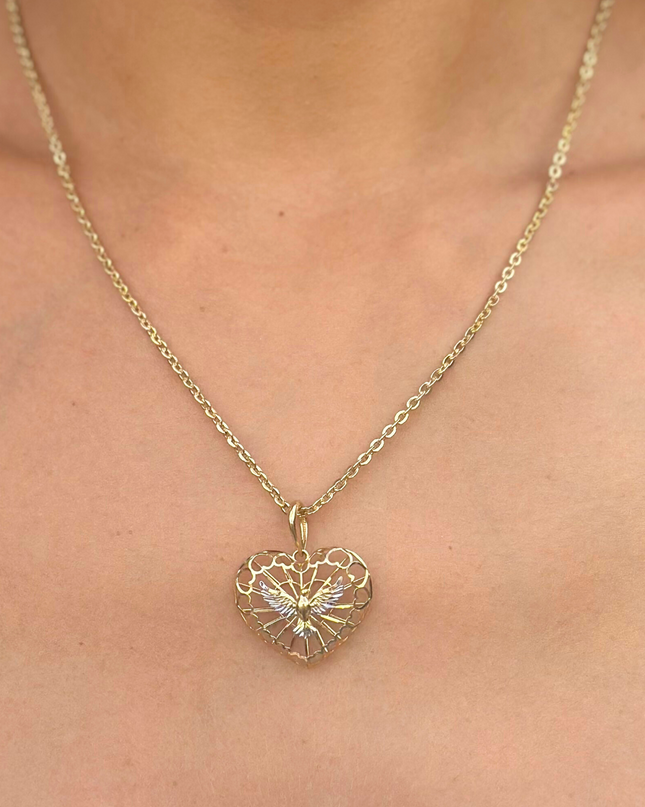 Colar Espírito Santo em Ouro Amarelo e  Ouro Branco 18K