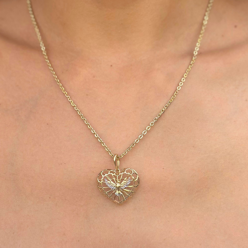 Colar Espírito Santo em Ouro Amarelo e  Ouro Branco 18K