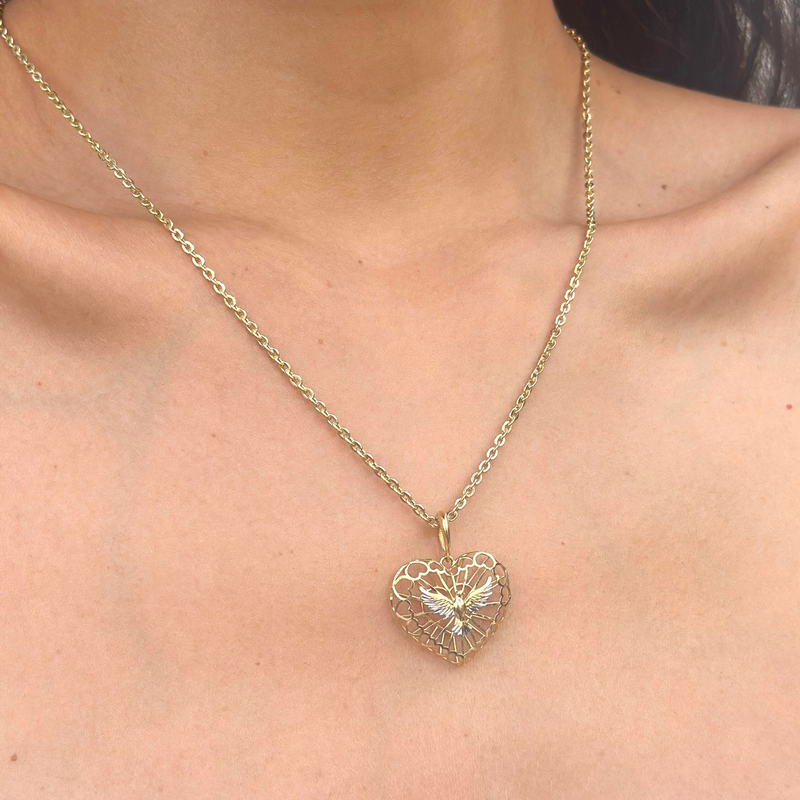 Colar Espírito Santo em Ouro Amarelo e  Ouro Branco 18K