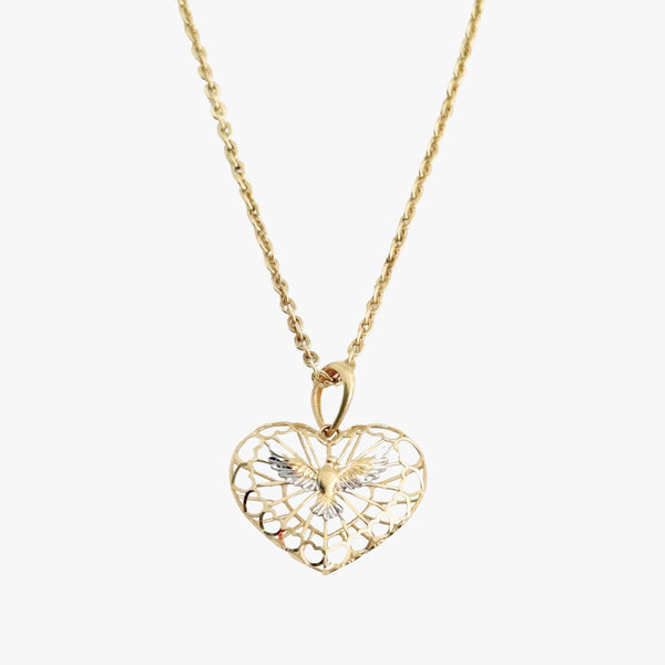 Colar Espírito Santo em Ouro Amarelo e  Ouro Branco 18K