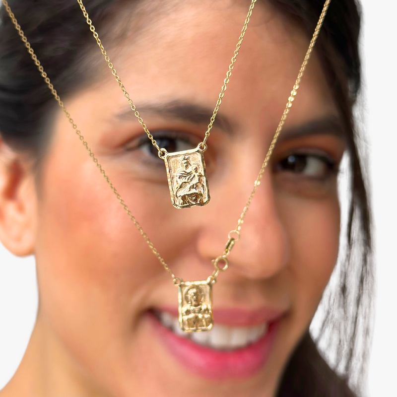 Escapulário Masculino em  Ouro Amarelo 18K