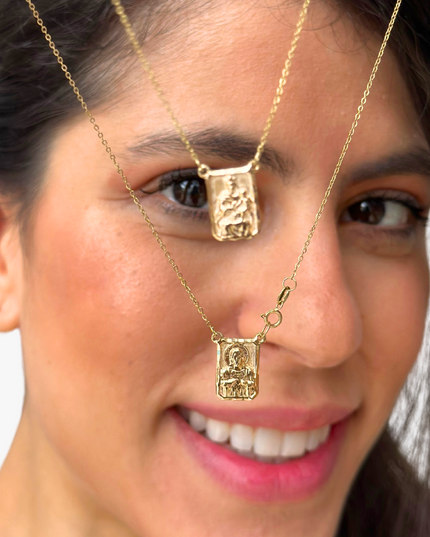 Escapulário Masculino em  Ouro Amarelo 18K