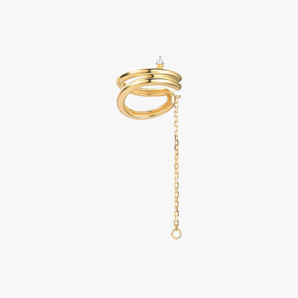 Piercing Fake com Diamantes em Ouro Amarelo 18K