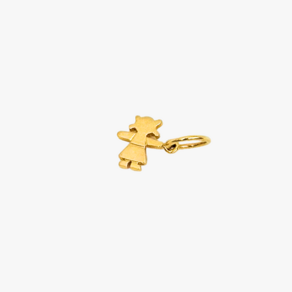 Pingente Menina em Ouro  Amarelo 18K