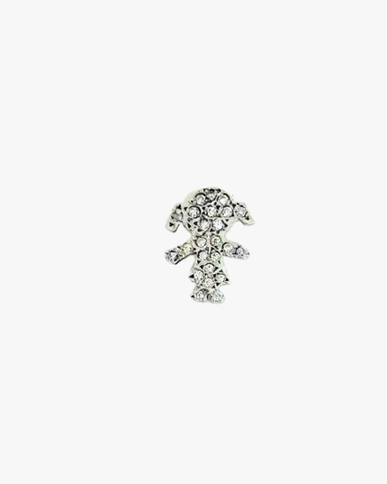 Pingente Menina com Diamantes  em Ouro Branco 18K
