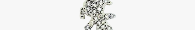 Pingente Menina com Diamantes  em Ouro Branco 18K