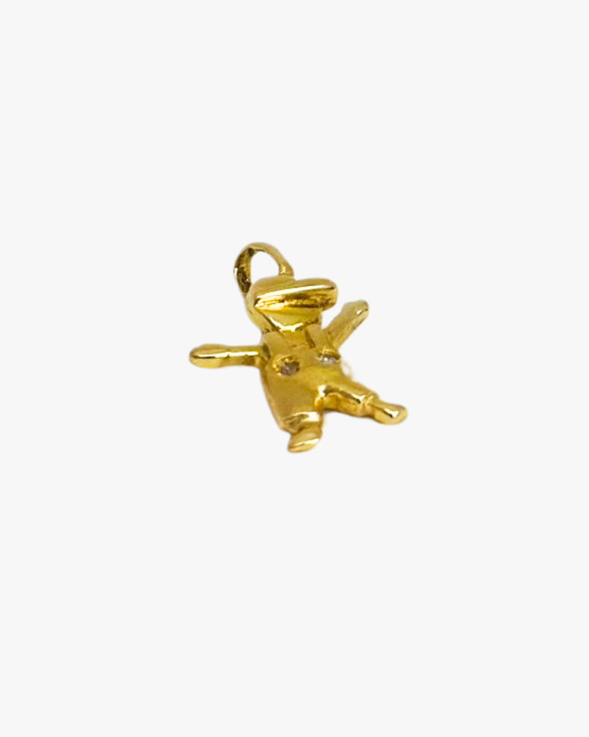 Pingente Menino Alto-Relevo com Diamantes em Ouro Amarelo 18K