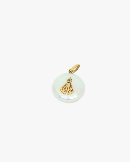 Pingente Nossa Senhora em  Ouro Amarelo 18K com  Madrepérola