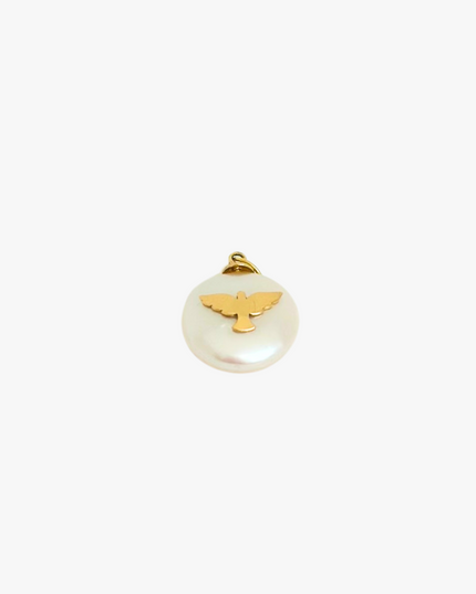Pingente Espírito Santo em  Ouro Amarelo 18K com  Madrepérola