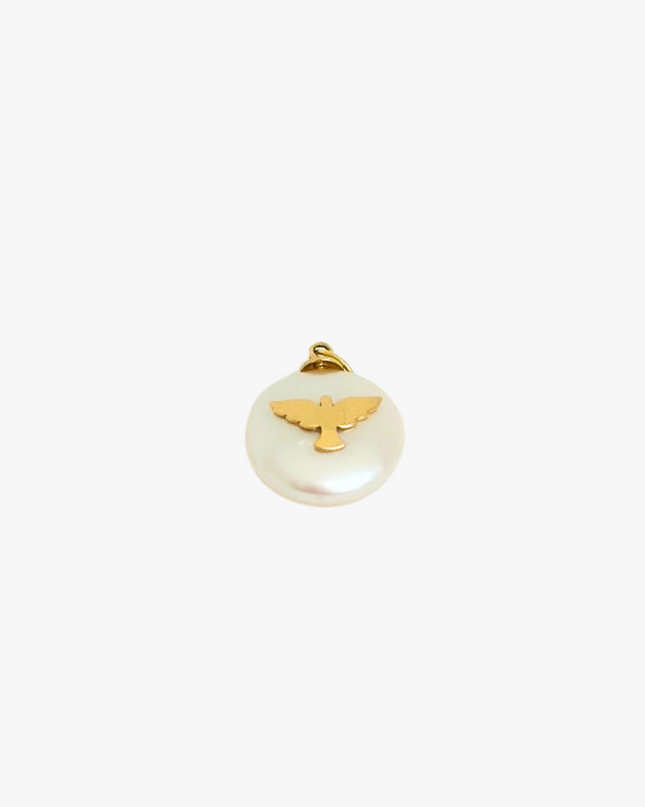 Pingente Espírito Santo em  Ouro Amarelo 18K com  Madrepérola