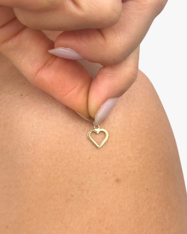 Pingente Coração Vazado em Ouro Amarelo 18K