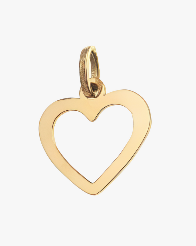 Pingente Coração Vazado em Ouro Amarelo 18K