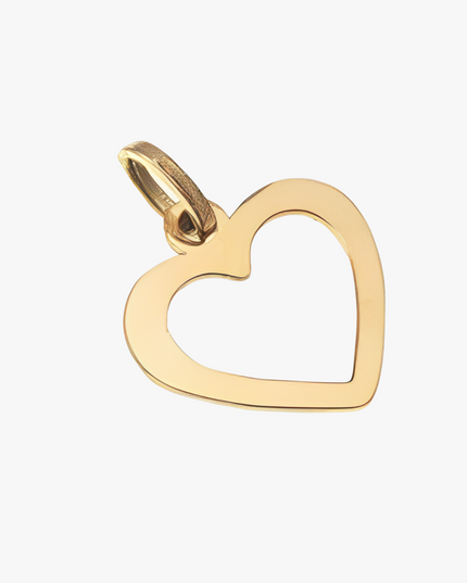 Pingente Coração Vazado em Ouro Amarelo 18K