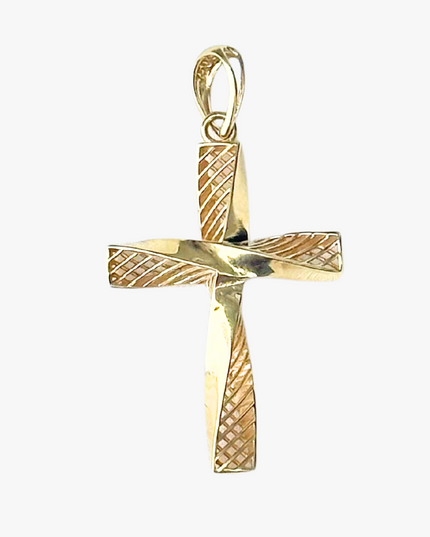 Pingente Cruz Proteção em Ouro Amarelo 18K