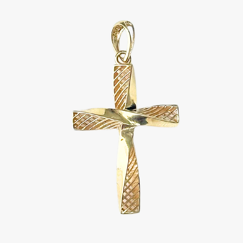 Pingente Cruz Proteção em Ouro Amarelo 18K