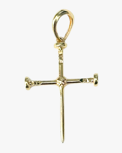 Pingente Cruz Pregos em Ouro Amarelo  18K