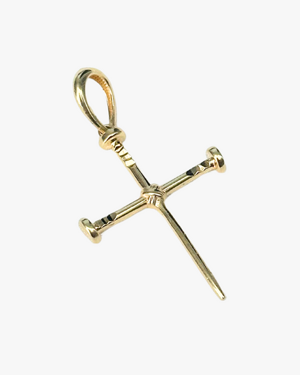 Pingente Cruz Pregos em Ouro Amarelo  18K