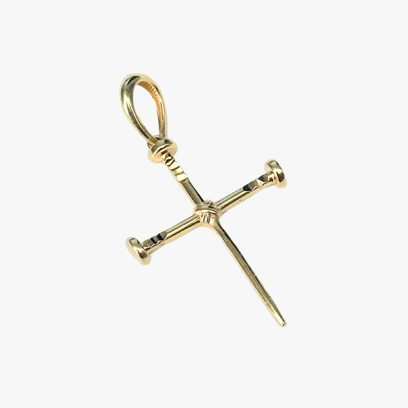 Pingente Cruz Pregos em Ouro Amarelo  18K