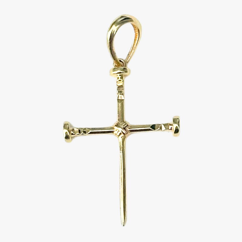 Pingente Cruz Pregos em Ouro Amarelo  18K