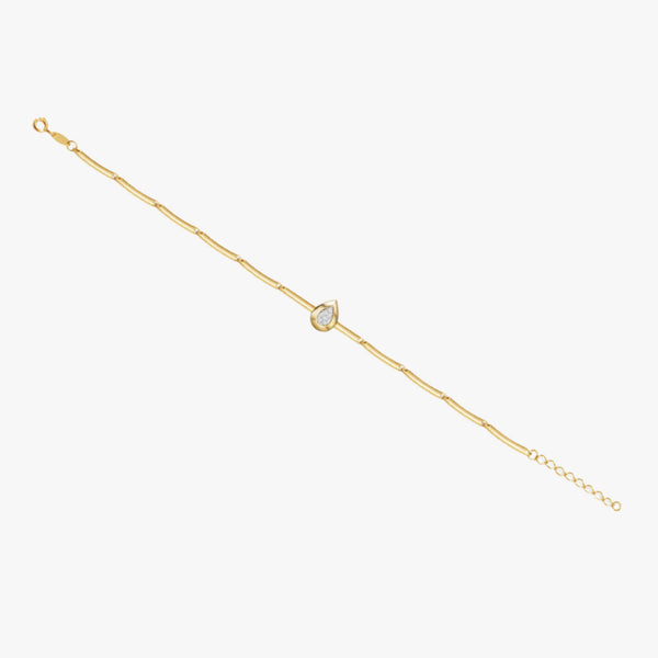 Pulseira Gota em Ouro Amarelo 18K com Diamantes