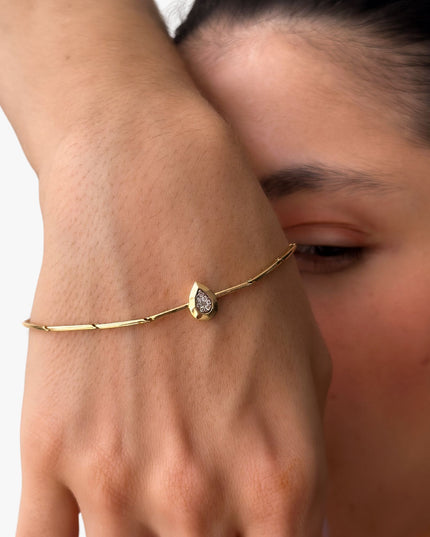 Pulseira Gota em Ouro Amarelo 18K com Diamantes