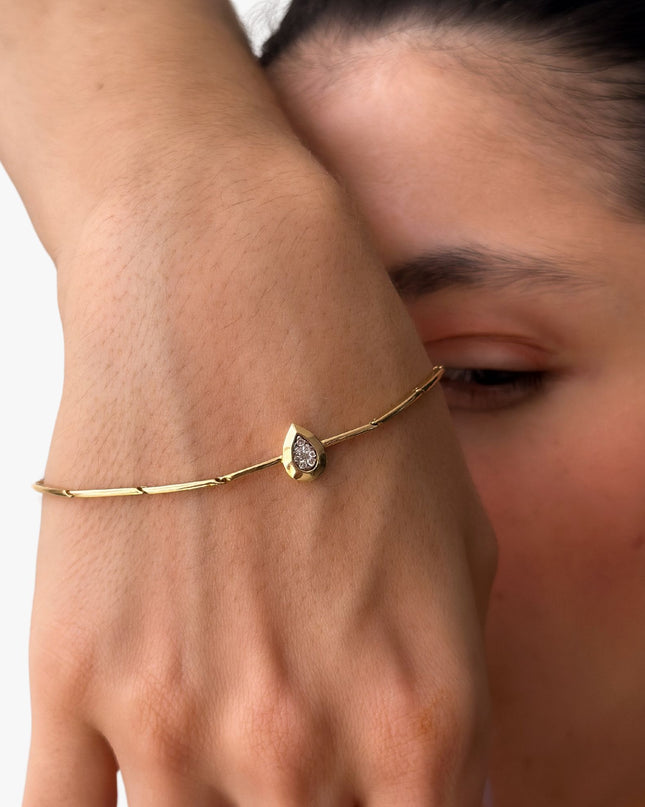Pulseira Gota em Ouro Amarelo 18K com Diamantes