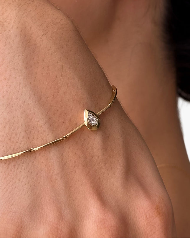 Pulseira Gota em Ouro Amarelo 18K com Diamantes