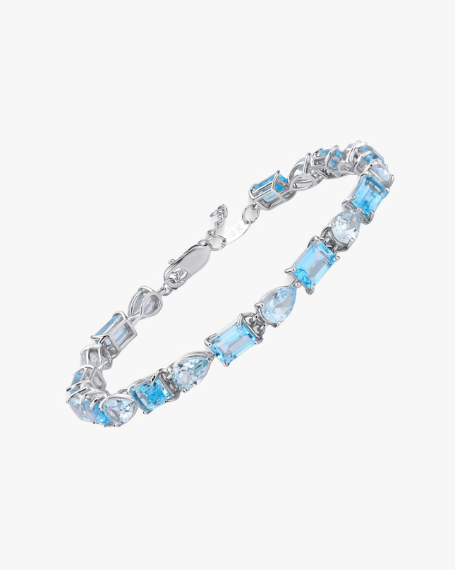 Pulseira com Pedras Naturais de Topázio Azul