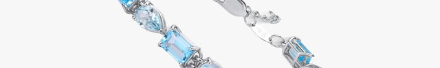 Pulseira com Pedras Naturais de Topázio Azul