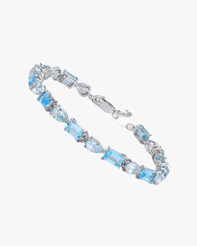 Pulseira com Pedras Naturais de Topázio Azul