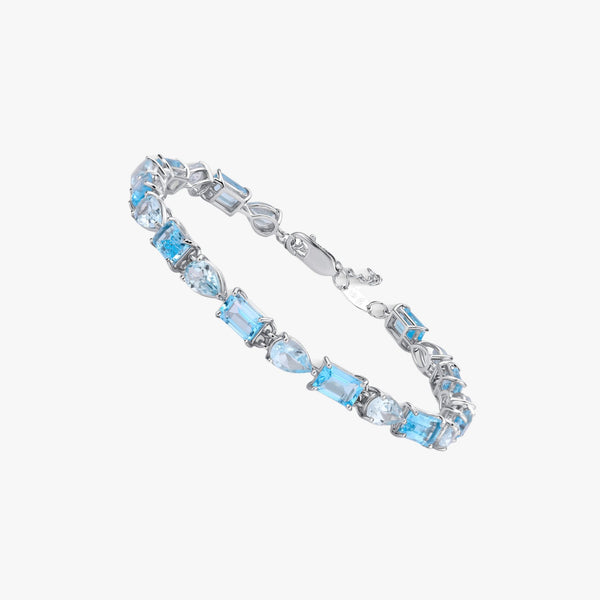 Pulseira com Pedras Naturais de Topázio Azul