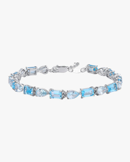 Pulseira com Pedras Naturais de Topázio Azul