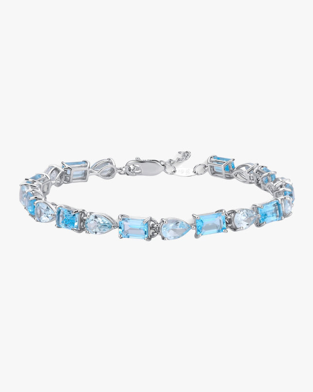 Pulseira com Pedras Naturais de Topázio Azul