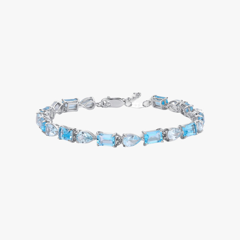 Pulseira com Pedras Naturais de Topázio Azul